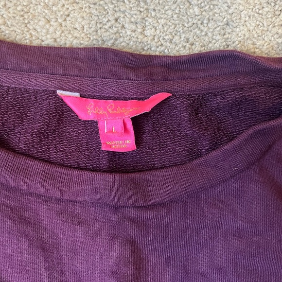 Lilly Pulitzer Deep Purple Long Sleeve Sweatshirt - Picture 2 of 2